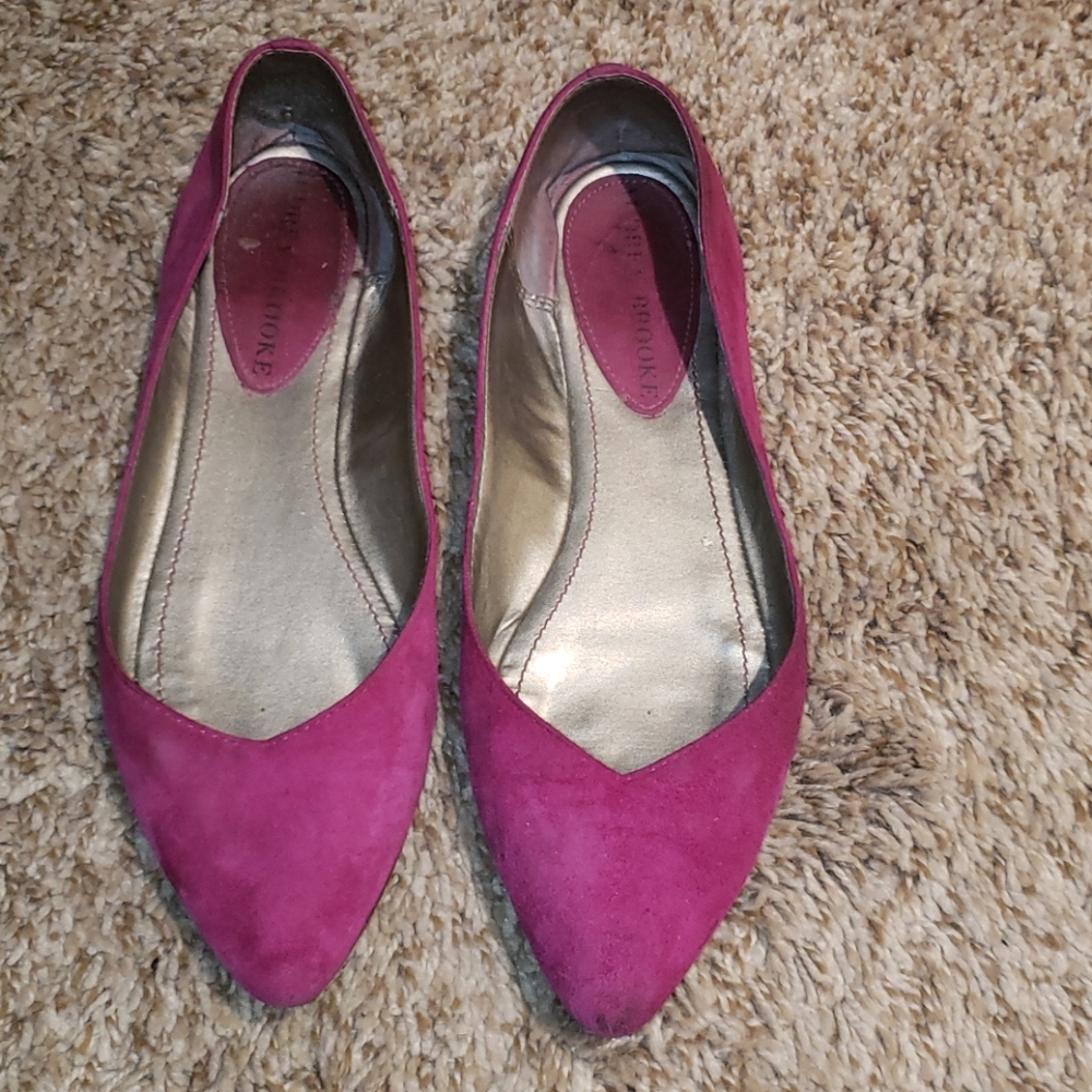 Dark pink flats
